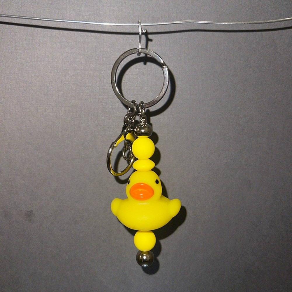 Handmade Yellow Rubber Duck Keychain